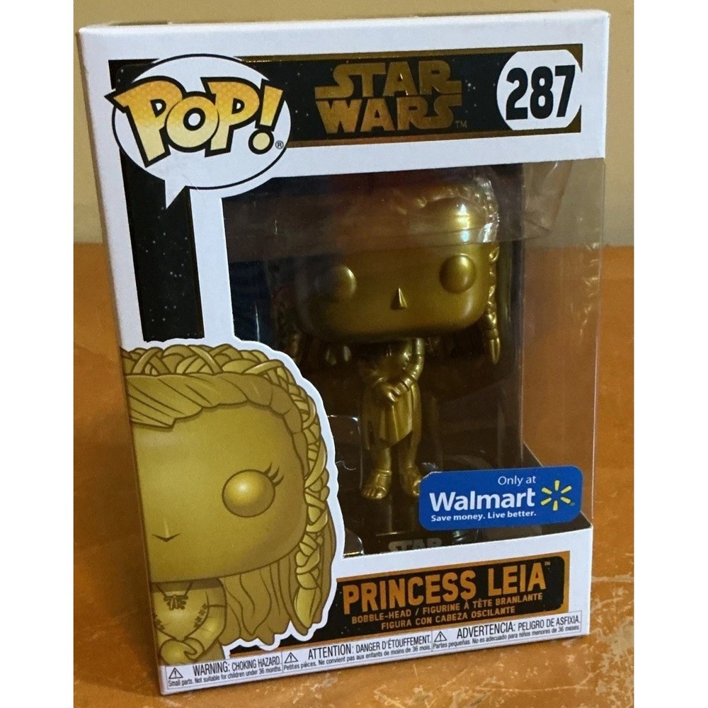 Funko‎ Pop! Princess Leia 287 Walmart Exclusive Gold Star Wars Disney Vinyl Toy